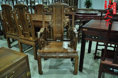 红木家具 鸡翅木家具 中式餐桌 鸡翅木精雕如意餐桌 高档硬木家具